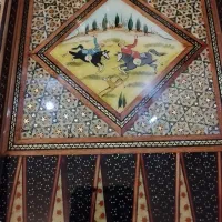 تخته نرد مینا کاری برجسته طرح چوگان