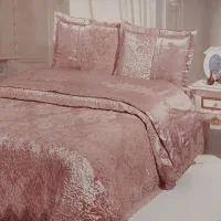 روتختی و رو بالشی برند Evlen مخمل دانتل دوزی شده