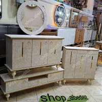میز تلویزیون و آینه کنسول مدل خطی
