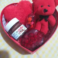 نوتلا، تدی ، قلب قرمز ولنتاین با لب های اسمارتیر