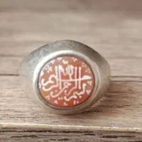 انگشتر بیاضی با خط پیازی کهنه یمنی نایاب