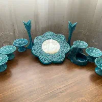 ظروف سفالی تزئینی فیروزه ای