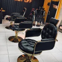 فروش صندلی کپ آرایشگاهی چرم آلگرو طلایی|آرایشگاه و سالنهای زیبایی|مبارکه, |دیوار