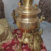 سماور زغالی همراه با سینی