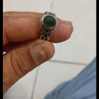 انگشتر عقیق سبز سنگ قدیمی درجه یک