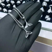 پلاک و زنجیر نقره ۹۲۵ زنانه مدل دم وال