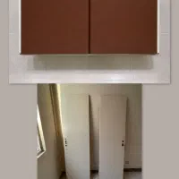 کابینت فلزی هود ۹۰ سانت ودودر چوبی سرویس بهداشتی