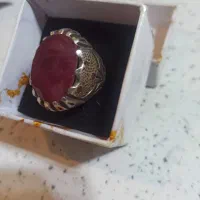 انگشتر نقره نگین یاقوت معدنی