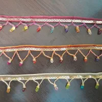 نوار خرجکار آویزی پرکار با منجوق و کریستال