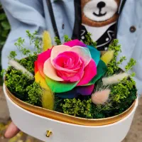 باکس لونا سفید و مشکی گل رز جاودان ( جاویدان )|گل و گیاه طبیعی|تهران, میدان ولیعصر|دیوار