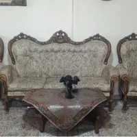 مبل سلطنتی 7نفره همراه عسلی|مبلمان خانگی و میز عسلی|کرمانشاه, |دیوار