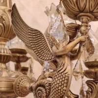 لوستر برنجی آنتیک ۱۲ شاخه طرح فرشته