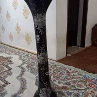 گلدان مشکی گل دوزی شده ودرجه پنکه  وشمع دون