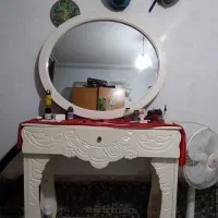 میز  آرایش سفید جدید با اینه و میز تحریر