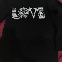 دورس زیبا با طرح لاو آتش نشانی چاپ dtf سابلیمیشن