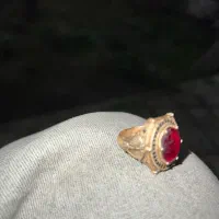 انگشتر قدیمی طلا ۱۲عیار روسی با نگین یاقوت سرخ اصل