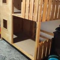 تخت دوطبقه کلبه ای تمام چوب عالی