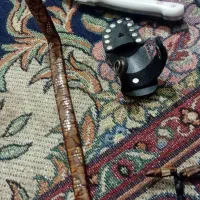 چاقو ممد طلا بچقان تسبیح  خرما نقره کوب ترح مار|کلکسیون اشیاء عتیقه|همدان, |دیوار
