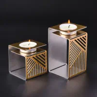 جاشمعی و گلدان و جای دستمال ست رومیزی استیل مدرن