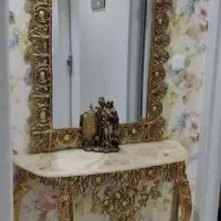 آینه و کنسول و شمدان برنزی