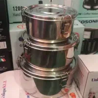 ظرف غذای ۳ عددی استیل قفل دار یونیک ظرف نگهدارنده|حراج|سنندج, |دیوار