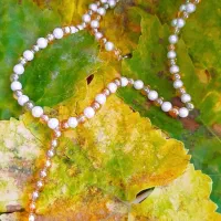 گردنبند مرواریدی سفید طلایی