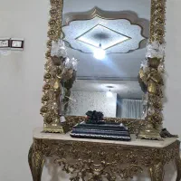 برنجی بوفه ،میزتلوزیون،اینه شمدون ست گل رز|بوفه، ویترین، کنسول|پاکدشت, پاکدشت (مامازند)|دیوار
