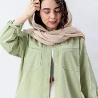 شومیز کتان صورتی پودری بهاره