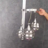 لوستر سقفی سه تیکه استیل