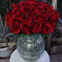 *گل رز باکارا شاخه ای پارچه ای قابل شستشو*|گل مصنوعی|قرچک, |دیوار