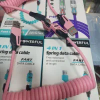 کابل شارژر فنری ۴کاره دوسرتایپ سی واپلUSB