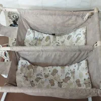 گهواره دو قلو ننو|تخت و صندلی بچه|فیروزه, |دیوار