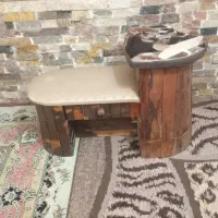 میز تلفن چوبی طرح سنتی با چرم طبیعی|میز تلفن|کرج, اسدآباد|دیوار