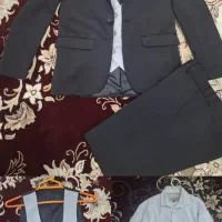 کت شلوار و جلیقه طوسی سایز ۳۴