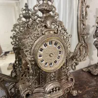 اینه کنسول همراه با شمعدان وساعت