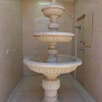 مجموعه نیمکت، باربیکیو و آبنمای بتنی باغ