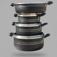 سرویس قابلمه ۱۴پارچ ماربل مشکی طلایی|ظروف پخت‌وپز|شیراز, شهرک گلها|دیوار