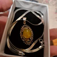 گردنبند نقره925عقیق زرد|بدلیجات|تهران, باغ فیض|دیوار