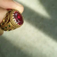 انگشتر کلکسیونی یاقوت سرخ برمه-خون کفتری ویاقوتسبز|جواهرات|زرند, |دیوار