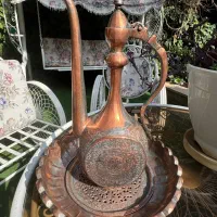 آفتابه لگن مسی قلم کار سال 1291