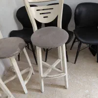 صندلی پایه بلند چوبی