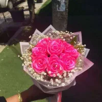 دسته گل روبانی|گل مصنوعی|میانه, |دیوار