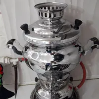 سماور گازی نوبل اصل به همراه سینی زیرش|سماور، چای‌ساز، قهوه‌ساز|قم, شهرک توانیر|دیوار