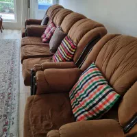 مبل راحتی ۷نفره با میز شیشه ای|مبلمان خانگی و میز عسلی|پل سفید, |دیوار