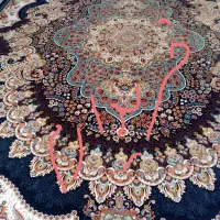 فرش 12متری سرمه ای طرح ارکیده