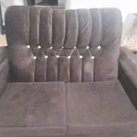 مبل هفت نفره مخمل قهوه‌ای سوخته