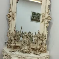 آینه و کنسول و ساعت استخوانی ست