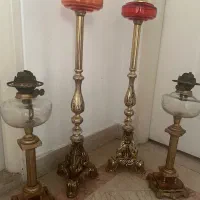 چراغ قدیمی پایه برنزفرانسه قدیمی ۲جفت|کلکسیون اشیاء عتیقه|تهران, پونک|دیوار