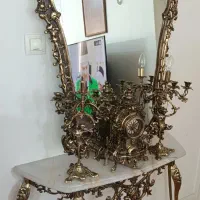 آینه شمعدان برنجی(برنز) فوق سنگین قدمت 30 سال