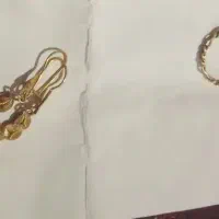گوشواره و انگشتر کم وزن زیبا نو